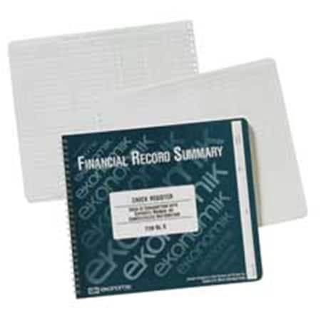 Ekonomik Systems Ekonomik Check Registry- 8-.75in.x10in.- 1000 Entries- Green Ink-White Paper EK463001